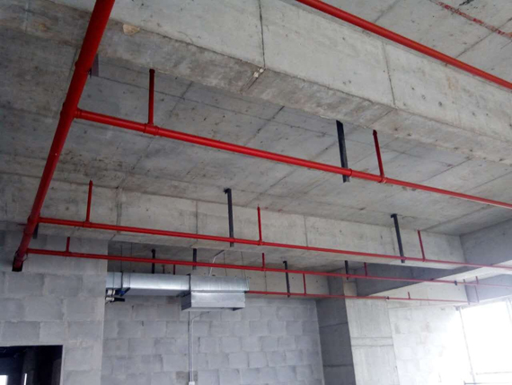 南昌中航国际广场二期消防工程施工中